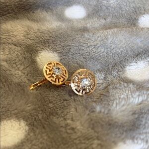 Intricate Gold and Silver Earrings with Filigree Design